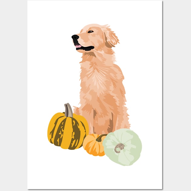 Golden Retriever Fall 3 Wall Art by TeriMartin